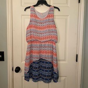 Pixley sleeveless dress. Size medium. Fully lined. Gathered waist. Scoop neck.